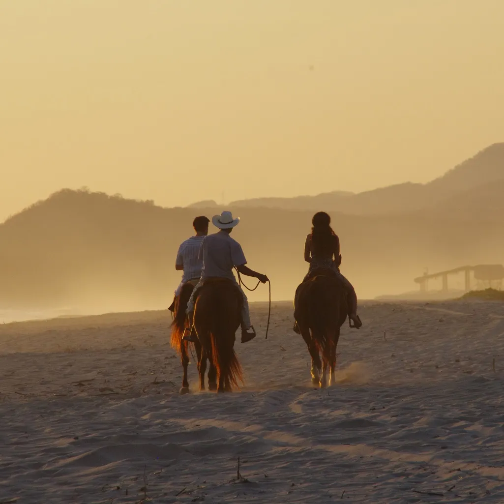 Horse riding at sunset in Puerto Escondido